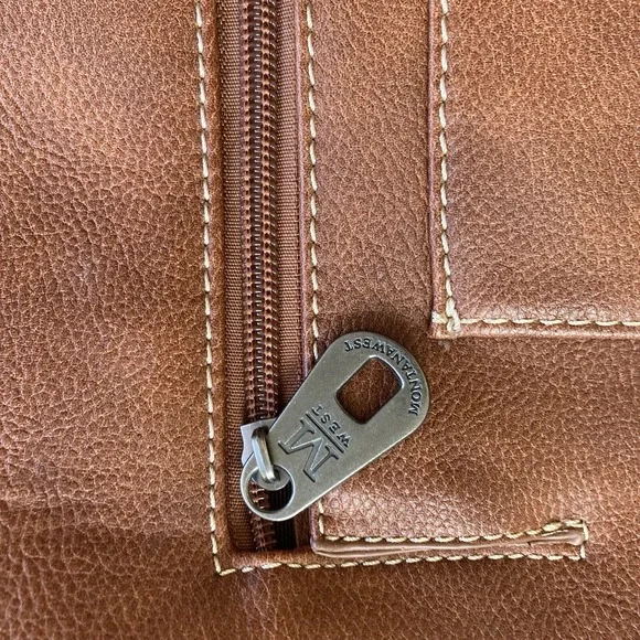 Montana West Purse Bag Brown Aztec Southwest Embossed Rivets Great Condition - Picture 8 of 16